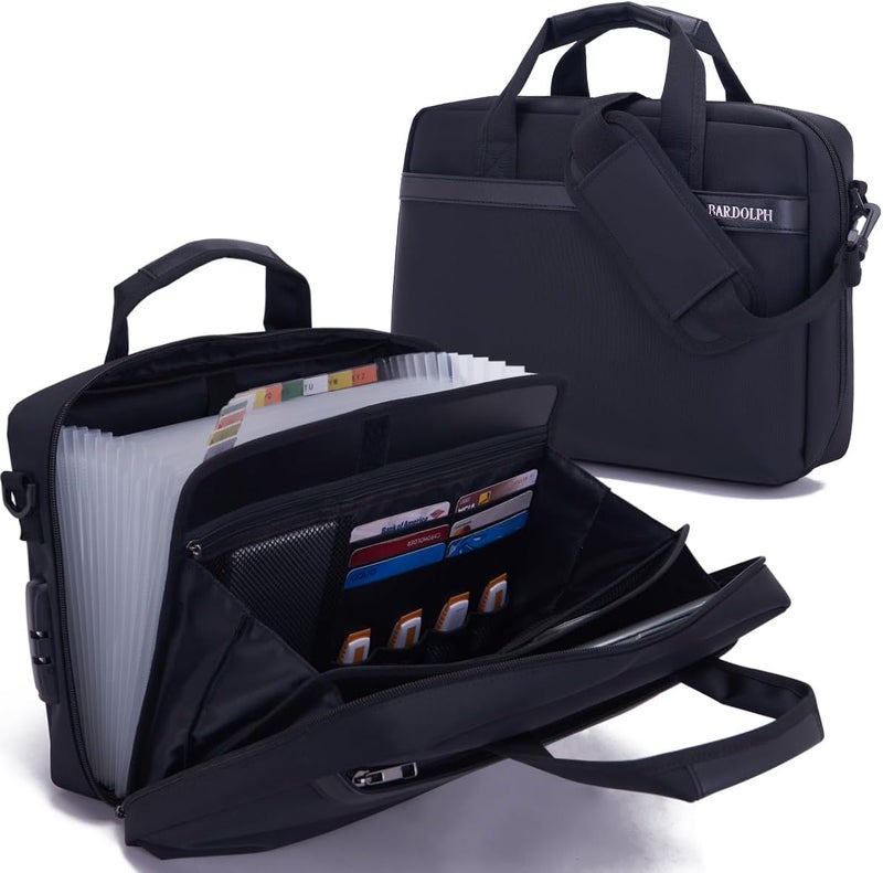 BARDOLPH Heavy Duty Accordian File Organizer with Handle - Image 1